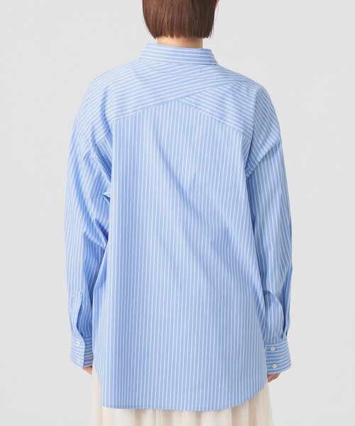 Ray BEAMS(レイビームス)の「ストライプ ビッグ シャツ 26SS 日除け 紫外線対策 冷房対策 レジャー アウトドア 春夏(シャツ/ブラウス・レディース・ブルー/ピンク/ベージュ・ONE SIZE)」の19枚目の写真