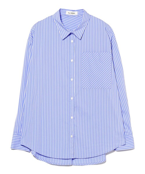 Ray BEAMS（レイビームス）の「ストライプ ビッグ シャツ（シャツ/ブラウス・レディース・ブルー/ピンク/ベージュ・ONE SIZE）」の4枚目の写真