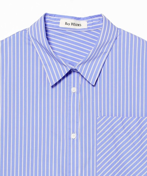 Ray BEAMS（レイビームス）の「ストライプ ビッグ シャツ（シャツ/ブラウス・レディース・ブルー/ピンク/ベージュ・ONE SIZE）」の5枚目の写真