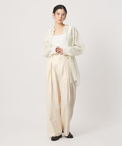 BEAUTY&YOUTH UNITED ARROWS（ビューティーアンドユースユナイテッドアローズ）の「コットンチノ 2タック ワイドパンツ（チノパンツ・レディース・ベージュ/オフホワイト・S/M/XS）」の8枚目の写真