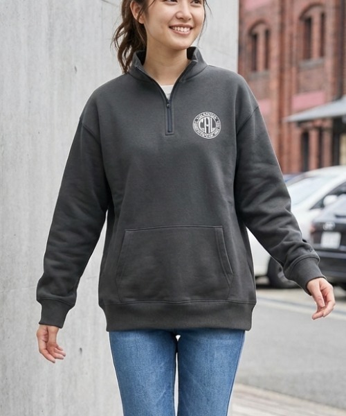 セール】【OP/オーピー】レディース スウェット ハーフジップ