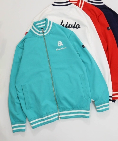 archivio(アルチビオ)の「<MENS>バック刺繍ニットブルゾン(ブルゾン・メンズ・レッド/ネイビー/ライトブルー/ホワイト・M/L)」の3枚目の写真