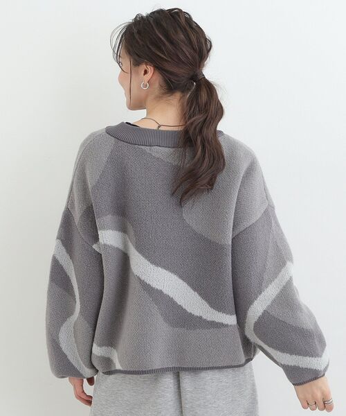 SHOO・LA・RUE（シューラルー）の「選べる4柄 ダブルZIPで着こなし色々 柄カーディガン（カーディガン/ボレロ・レディース・グレー系3/ホワイト系1/チャコールグレー/グリーン系1/ホワイト系3/ライトイエロー系2・00）」の18枚目の写真