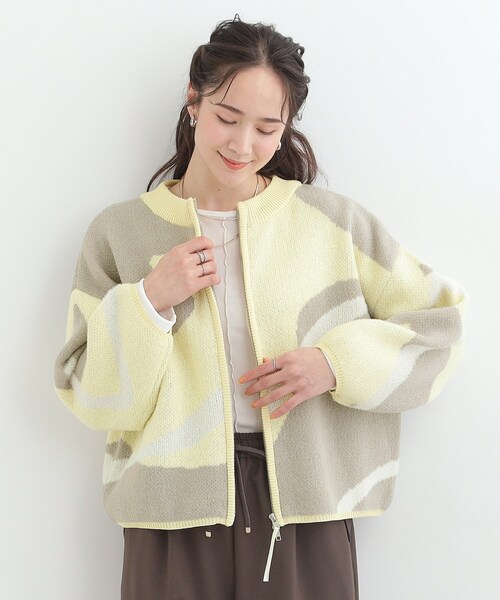 SHOO・LA・RUE（シューラルー）の「選べる4柄 ダブルZIPで着こなし色々 柄カーディガン（カーディガン/ボレロ・レディース・グレー系3/ホワイト系1/チャコールグレー/グリーン系1/ホワイト系3/ライトイエロー系2・00）」の21枚目の写真