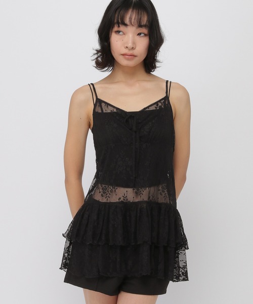 3.3 Field Trip （3.3フィールドトリップ）の「3.3 Field Trip／レースティアードチュニワンピース（ワンピース・レディース・アイボリー/ブラック・FREE）」の2枚目の写真