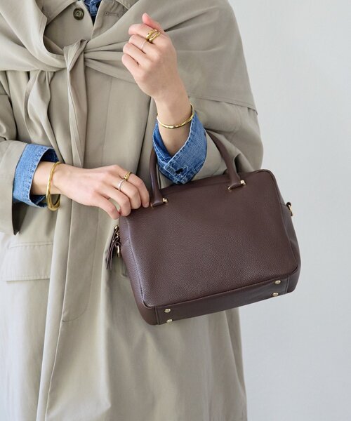 RIVE DROITE（リヴドロワ）の「予約【オンオフ問わず活躍】KONOJIレザーボストン（ボストンバッグ・レディース・ブラック/アイボリー/ダークブラウン・FREE）」の14枚目の写真