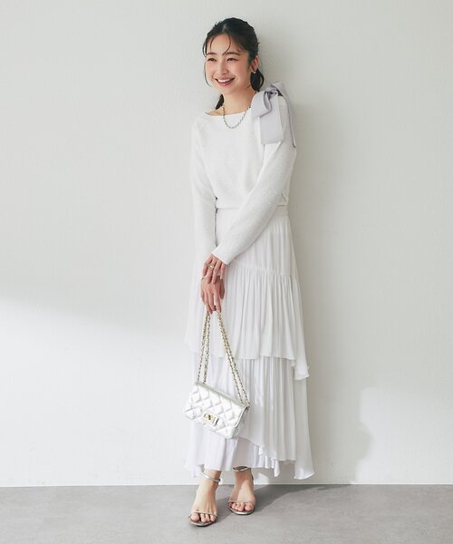 セール】【最強着映え】ブークレスパンコールオフショルリボンニット