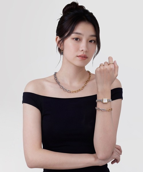 Daniel Wellington(ダニエルウェリントン)の「Contrast Link Necklace Two Tone ローズゴールド/ゴールド(ネックレス・レディース・ピンクゴールド/イエローゴールド・ONE SIZE)」の10枚目の写真