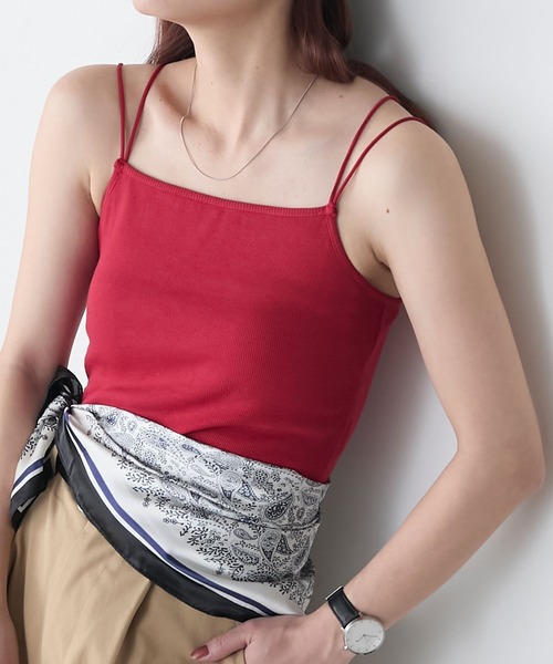 BONLECILL（ボンルシール）の「【接触冷感/抗菌防臭】カップ付きダブルストラップキャミソール（キャミソール・レディース・グレー/モカ/チャコールグレー/ブラック/アイボリー/レッド/ブラウン・LL/L/M/S）」の7枚目の写真