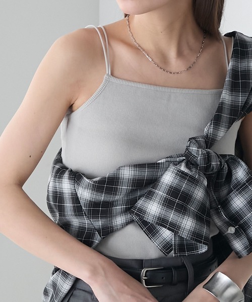 BONLECILL（ボンルシール）の「【接触冷感/抗菌防臭】カップ付きダブルストラップキャミソール（キャミソール・レディース・グレー/モカ/チャコールグレー/ブラック/アイボリー/レッド/ブラウン・LL/L/M/S）」の9枚目の写真