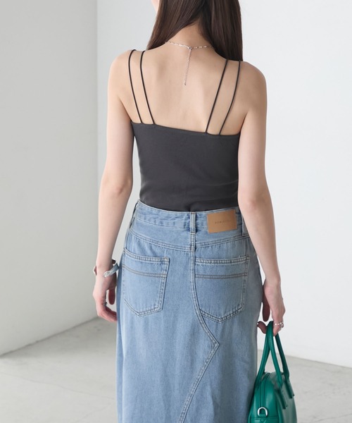 BONLECILL（ボンルシール）の「【接触冷感/抗菌防臭】カップ付きダブルストラップキャミソール（キャミソール・レディース・グレー/モカ/チャコールグレー/ブラック/アイボリー/レッド/ブラウン・LL/L/M/S）」の15枚目の写真