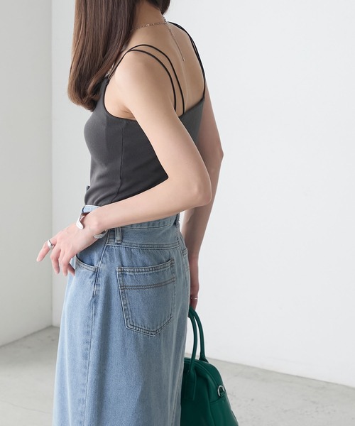 BONLECILL（ボンルシール）の「【接触冷感/抗菌防臭】カップ付きダブルストラップキャミソール（キャミソール・レディース・グレー/モカ/チャコールグレー/ブラック/アイボリー/レッド/ブラウン・LL/L/M/S）」の16枚目の写真
