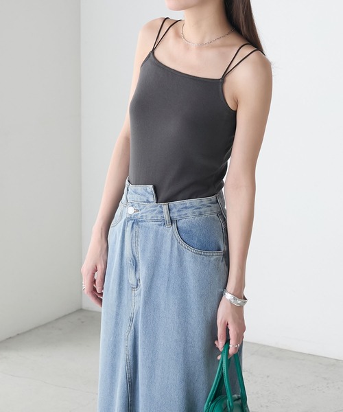 BONLECILL（ボンルシール）の「【接触冷感/抗菌防臭】カップ付きダブルストラップキャミソール（キャミソール・レディース・グレー/モカ/チャコールグレー/ブラック/アイボリー/レッド/ブラウン・LL/L/M/S）」の17枚目の写真