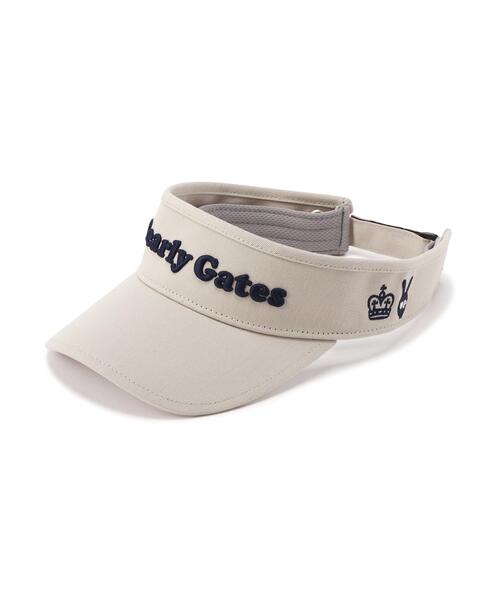 PEARLY GATES(パーリーゲイツ)の「【PEARLY GATES】差込ロゴスカルラビットVISOR(サンバイザー・レディース・ホワイト/ベージュ/ネイビー・FREE)」の2枚目の写真