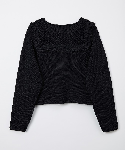 leinwande(ラインヴァンド)の「Sailor Crochet Cardigan / セーラークロシェカーディガン(カーディガン/ボレロ・レディース・ブラック/ホワイト/ネイビー・ONE SIZE)」の9枚目の写真