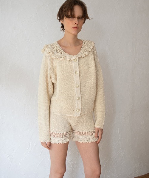 leinwande(ラインヴァンド)の「Sailor Crochet Cardigan / セーラークロシェカーディガン(カーディガン/ボレロ・レディース・ブラック/ホワイト/ネイビー・ONE SIZE)」の15枚目の写真