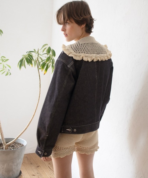 leinwande(ラインヴァンド)の「Sailor Crochet Cardigan / セーラークロシェカーディガン(カーディガン/ボレロ・レディース・ブラック/ホワイト/ネイビー・ONE SIZE)」の16枚目の写真