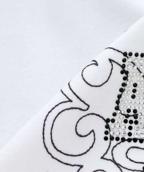 ANNA SUI mini(アナスイ・ミニ)の「【親子リンク】LADIES ラインストーンロゴTシャツ【接触冷感・UVカット】(Tシャツ/カットソー・レディース・ホワイト/ブラック・F)」の7枚目の写真