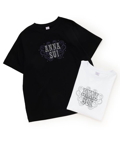ANNA SUI mini(アナスイ・ミニ)の「【親子リンク】LADIES ラインストーンロゴTシャツ【接触冷感・UVカット】(Tシャツ/カットソー・レディース・ホワイト/ブラック・F)」の8枚目の写真