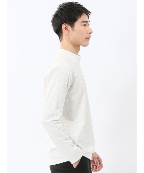 m.f.editorial(エムエフエディトリアル)の「【インナー ロンT】m.f.エディトリアル メンズ リンクスジャガード モックネック 長袖 Tシャツ(Tシャツ/カットソー・メンズ・ブラック/ホワイト・LARGE/MEDIUM/X-LARGE)」の6枚目の写真