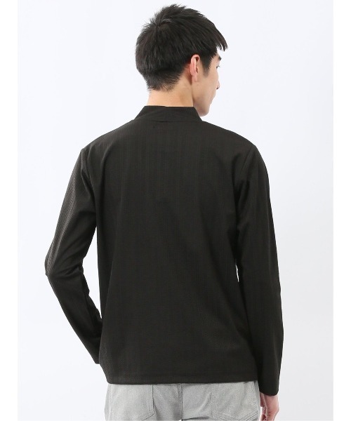 m.f.editorial(エムエフエディトリアル)の「【インナー ロンT】m.f.エディトリアル メンズ リンクスジャガード モックネック 長袖 Tシャツ(Tシャツ/カットソー・メンズ・ブラック/ホワイト・LARGE/MEDIUM/X-LARGE)」の15枚目の写真
