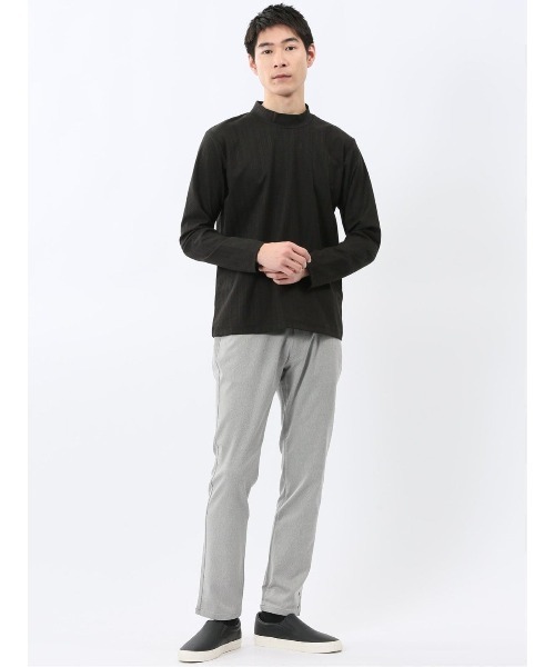 m.f.editorial(エムエフエディトリアル)の「【インナー ロンT】m.f.エディトリアル メンズ リンクスジャガード モックネック 長袖 Tシャツ(Tシャツ/カットソー・メンズ・ブラック/ホワイト・LARGE/MEDIUM/X-LARGE)」の17枚目の写真