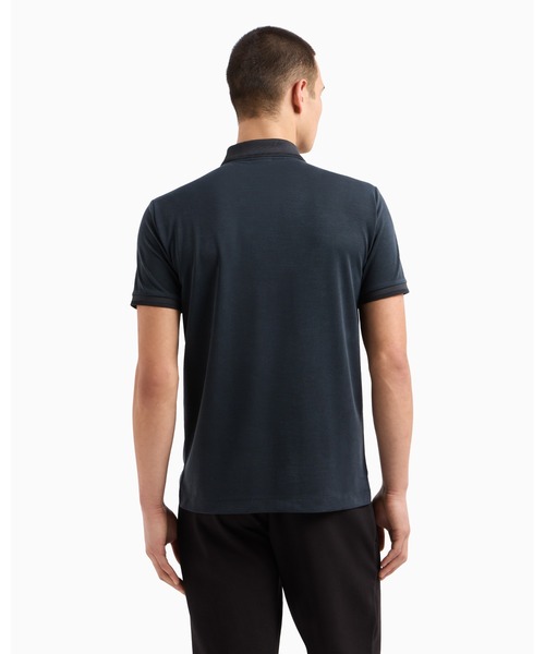 EMPORIO ARMANI EA7（エンポリオアルマーニイーエーセブン）の「<オンライン限定>【エンポリオ アルマーニ EA7】Lux Identity ポロシャツ モダール混紡（ポロシャツ・メンズ・ブラック/ネイビー・SMALL/MEDIUM/X-SMALL）」の5枚目の写真