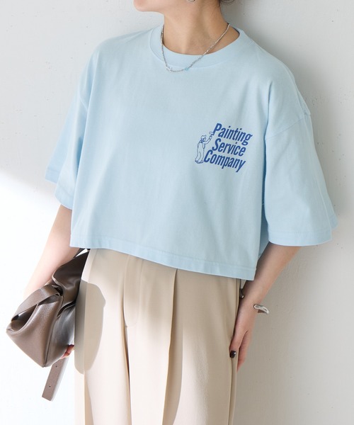GOOD MOTIVE TEE(グッドモチーブティー)の「GOOD MOTIVE TEE/ロゴTシャツ(Tシャツ/カットソー・レディース・スカイブルー・FREE)」の1枚目の写真