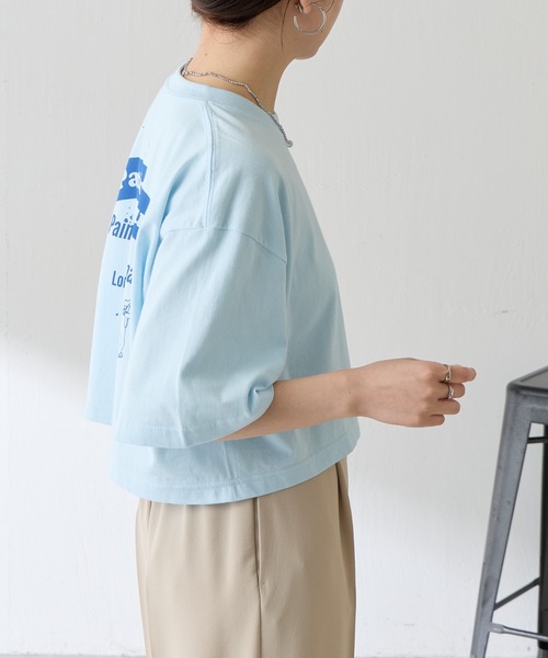 GOOD MOTIVE TEE(グッドモチーブティー)の「GOOD MOTIVE TEE/ロゴTシャツ(Tシャツ/カットソー・レディース・スカイブルー・FREE)」の6枚目の写真