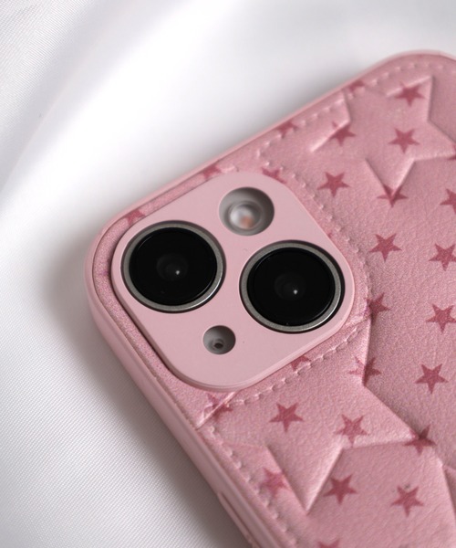 Vini（ヴィニ）の「ぷっくり 星柄 キルティング フェイクレザー iPhone ケース 14.15.16.17（スマホケース/カバー・レディース・ライトピンク/ホワイト×ピンク・iPhone 16/iPhone 15/iPhone 14/iPhone 17）」の8枚目の写真