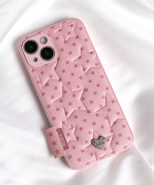 Vini（ヴィニ）の「ぷっくり 星柄 キルティング フェイクレザー iPhone ケース 14.15.16.17（スマホケース/カバー・レディース・ライトピンク/ホワイト×ピンク・iPhone 16/iPhone 15/iPhone 14/iPhone 17）」の12枚目の写真