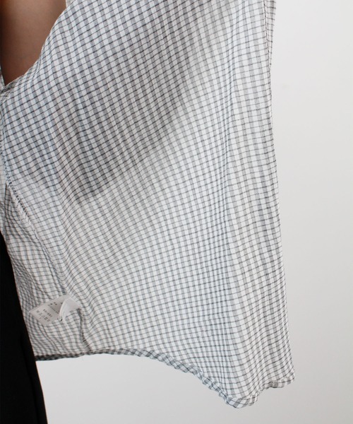 ABYS（アビス）の「フード付きシアーチェックシャツ（シャツ/ブラウス・レディース・ホワイト/ネイビー/ブルー・FREE）」の20枚目の写真