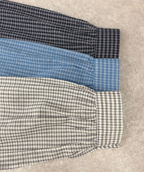 ABYS（アビス）の「フード付きシアーチェックシャツ（シャツ/ブラウス・レディース・ホワイト/ネイビー/ブルー・FREE）」の13枚目の写真