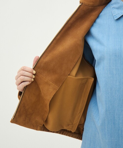 MACPHEE（マカフィー）の「シープスエード ジップアップブルゾン（ブルゾン・レディース・ブラウン・36）」の6枚目の写真