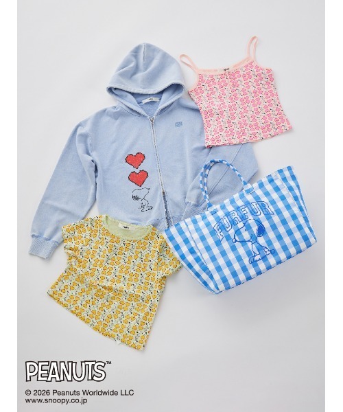 FURFUR（ファーファー）の「スヌーピーコラボ総柄キャミソール（キャミソール・レディース・グレー/ライム/ピンク・F）」の4枚目の写真