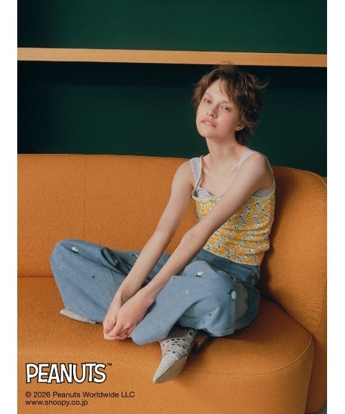 FURFUR（ファーファー）の「スヌーピーコラボ総柄キャミソール（キャミソール・レディース・グレー/ライム/ピンク・F）」の5枚目の写真