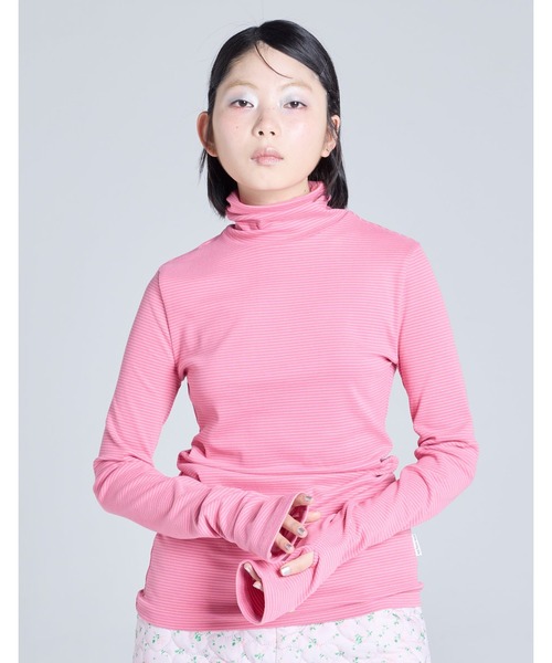Little sunny bite（リトルサニーバイト）の「【8】【it】【Little Sunny Bite】high neck top（Tシャツ/カットソー・レディース・レッド/ベージュ/ピンク・MEDIUM/SMALL）」の3枚目の写真