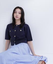 ★TV衣装★　エヌナチュラルビューティーベーシック　カーディガン　半袖ニット NATURAL BEAUTY BASIC｜ナチュラルビューティーベーシックの