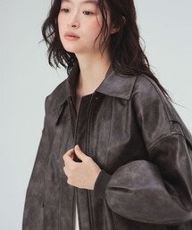 ヴィンテージライク レザー ブルゾン