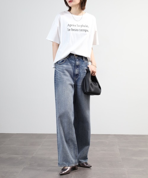 EGLANTINE(エグランティーヌ)の「EGLANTINE エンボスロゴ半袖カットソー(Tシャツ/カットソー・レディース・レッド/オフホワイト/ネイビー・40)」の9枚目の写真
