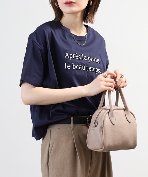 EGLANTINE(エグランティーヌ)の「EGLANTINE エンボスロゴ半袖カットソー(Tシャツ/カットソー・レディース・レッド/オフホワイト/ネイビー・40)」の14枚目の写真