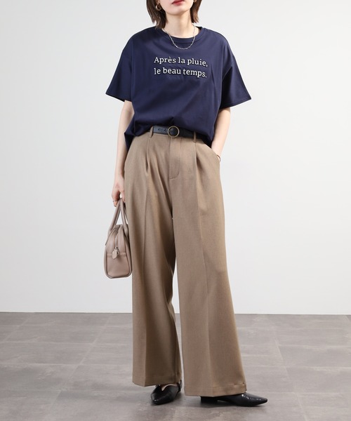 EGLANTINE(エグランティーヌ)の「EGLANTINE エンボスロゴ半袖カットソー(Tシャツ/カットソー・レディース・レッド/オフホワイト/ネイビー・40)」の16枚目の写真