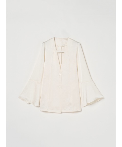 sahara（サハラ）の「Flare Sleeve Satin Jacket/フレアスリーブサテンジャケット（その他アウター・レディース・ブラック/オフホワイト・FREE）」の19枚目の写真