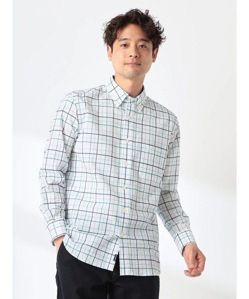McGREGOR(マックレガー)の「手書き風チェックプリントサッカーシャツ(シャツ/ブラウス・メンズ・レッド/ブルー・L/XL/M)」の2枚目の写真