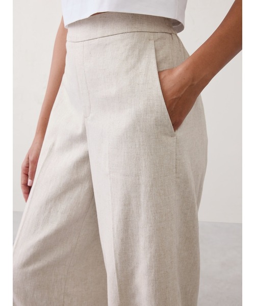 BANANA REPUBLIC FACTORY STORE(バナナリパブリック ファクトリーストア)の「BANANA REPUBLIC FACTORY STORE ハイライズ リネンブレンド ワイドレッグパンツ(その他パンツ・レディース・ベージュ/ホワイト/ブルー/ベージュ系その他/グリーン・L/S/XS/M)」の7枚目の写真