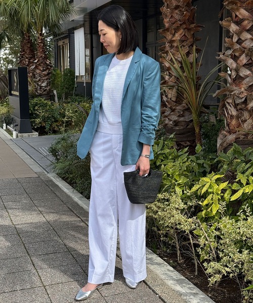 BANANA REPUBLIC FACTORY STORE(バナナリパブリック ファクトリーストア)の「BANANA REPUBLIC FACTORY STORE ハイライズ リネンブレンド ワイドレッグパンツ(その他パンツ・レディース・ベージュ/ホワイト/ブルー/ベージュ系その他/グリーン・L/S/XS/M)」の13枚目の写真