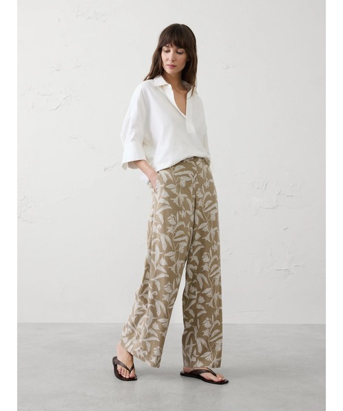 BANANA REPUBLIC FACTORY STORE(バナナリパブリック ファクトリーストア)の「BANANA REPUBLIC FACTORY STORE ハイライズ リネンブレンド ワイドレッグパンツ(その他パンツ・レディース・ベージュ/ホワイト/ブルー/ベージュ系その他/グリーン・L/S/XS/M)」の14枚目の写真