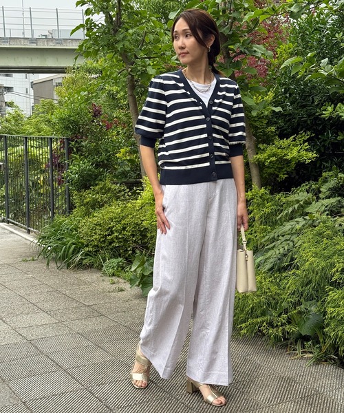 BANANA REPUBLIC FACTORY STORE(バナナリパブリック ファクトリーストア)の「BANANA REPUBLIC FACTORY STORE ハイライズ リネンブレンド ワイドレッグパンツ(その他パンツ・レディース・ベージュ/ホワイト/ブルー/ベージュ系その他/グリーン・L/S/XS/M)」の17枚目の写真