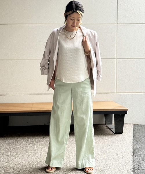 BANANA REPUBLIC FACTORY STORE(バナナリパブリック ファクトリーストア)の「BANANA REPUBLIC FACTORY STORE ハイライズ リネンブレンド ワイドレッグパンツ(その他パンツ・レディース・ベージュ/ホワイト/ブルー/ベージュ系その他/グリーン・L/S/XS/M)」の20枚目の写真