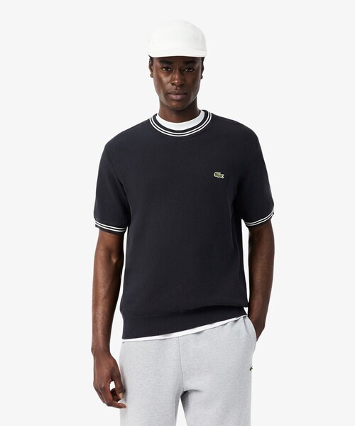 ハイゲージニット配色ラインTシャツ（ニット/セーター）｜LACOSTE 